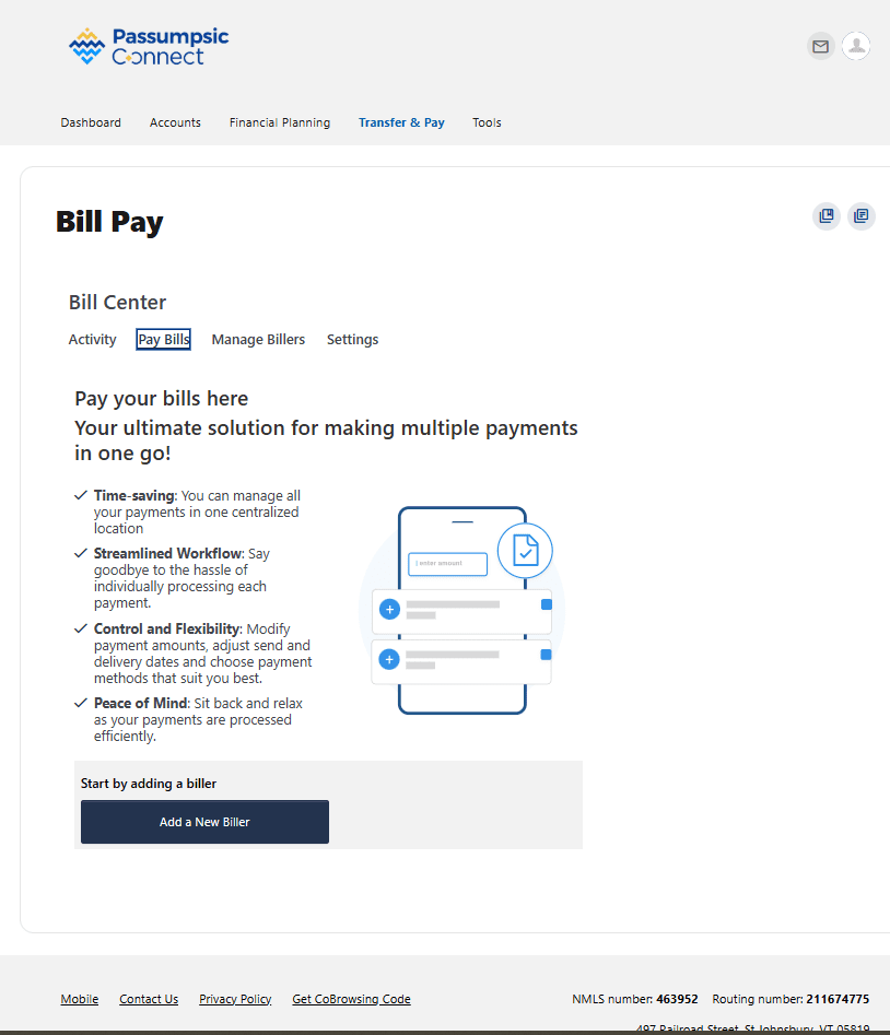 Bill Pay tutorial