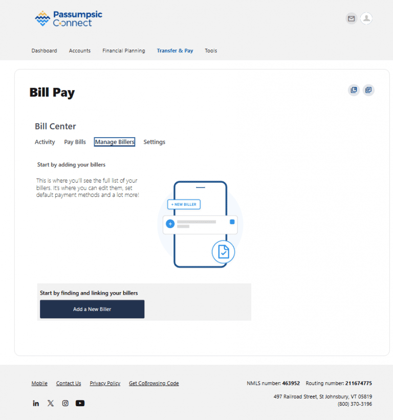 Bill Pay Passumpsic Bank